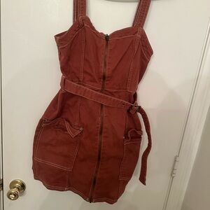 H&M Rust Mini Dress with Belt